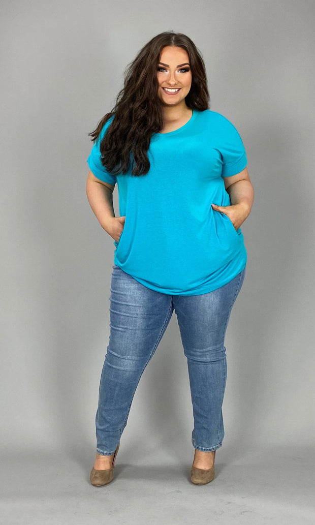 95 SSS-E {One Glance Says It All} Ice Blue***SALE*** V-Neck Tunic PLUS SIZE 1X 2X 3X