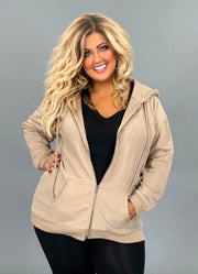OT-T "UMGEE" Tan Fleece Jacket with Zipper & Hood SALE!!!