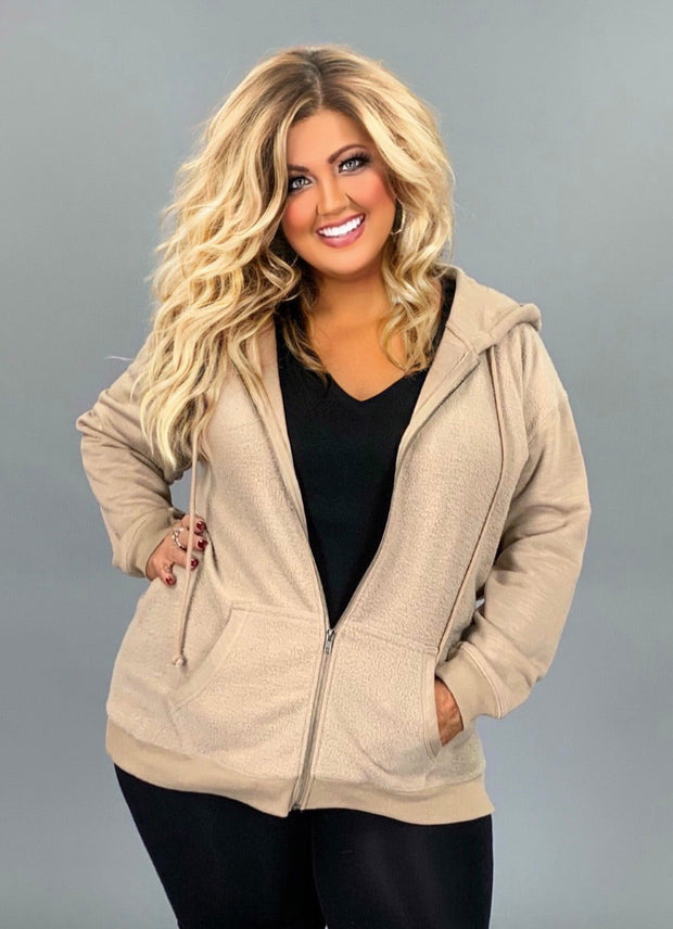OT-T "UMGEE" Tan Fleece Jacket with Zipper & Hood SALE!!!