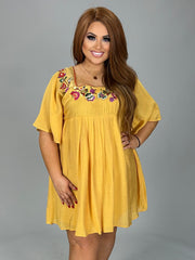 SD-Q {Good As Gold} "UMGEE" Dress with Floral Embroidery