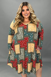33 PLS {Only The Good Times} Multi-Color Floral Patchwork Dress EXTENDED PLUS SIZE 4X 5X 6X