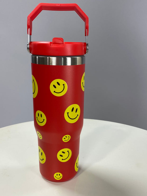 ACCESSORIES {Smiley Floats} Ruby Red Smiley Face Tumbler