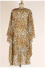 55 OT {Leopard Attack} Leopard Print Kimono EXTENDED PLUS SIZE 3X 4X 5X