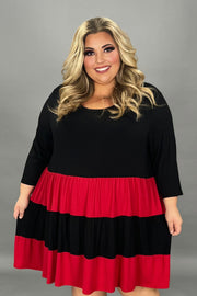 28 CP-H {Escape The Ordinary} Red/Black Tiered Tunic CURVY BRAND!!!  EXTENDED PLUS SIZE 4X 5X 6X