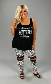 88 GT-B {Sweet Southern Mess} Black Graphic Tank PLUS SIZE XL 2X 3X