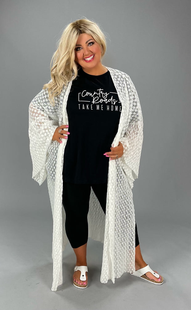 LD-P {Drawn To Lace} Ivory SALE!  Lace Duster PLUS SIZE XL 2X 3X