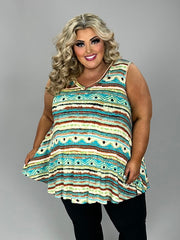 25 SV {Cool And Collected} Emerald Green Print Top EXTENDED PLUS SIZE 4X 5X 6X