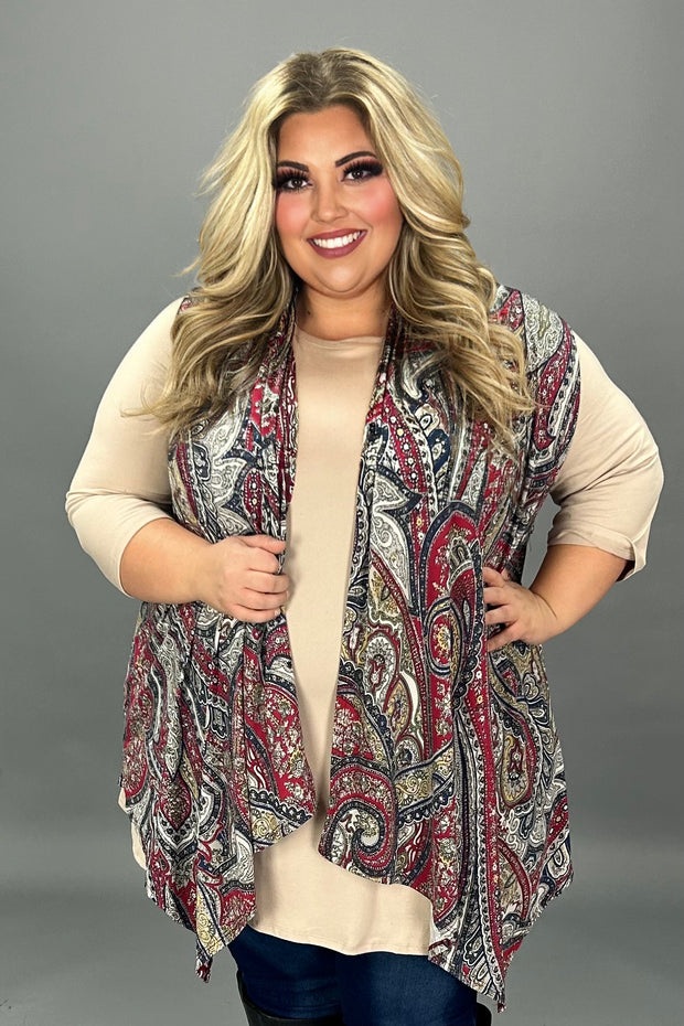 23 OT-R {Called Out} Multi-Color Paisley Vest EXTENDED PLUS SIZE 3X 4X 5X