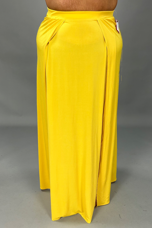 BT-99 {Be Honest With Me} Mustard Maxi Skirt PLUS SIZE 1X