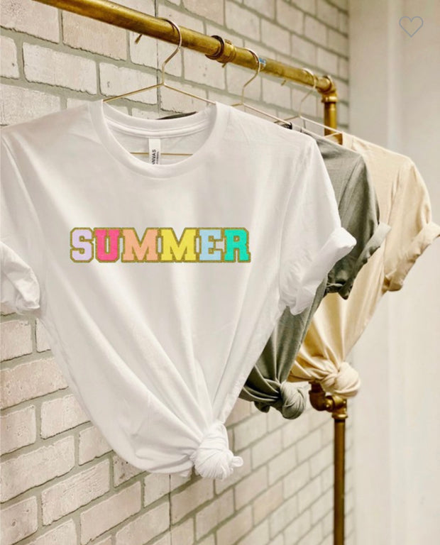 87 GT-O {Summer Is Here} Ivory  "SUMMER" Graphic Tee PLUS SIZE 3X