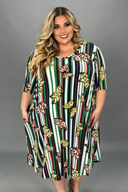 57 PSS-F {Fly With Me} SALE!! Multi-Color Butterfly Print Dress EXTENDED PLUS SIZE 3X 4X 5X