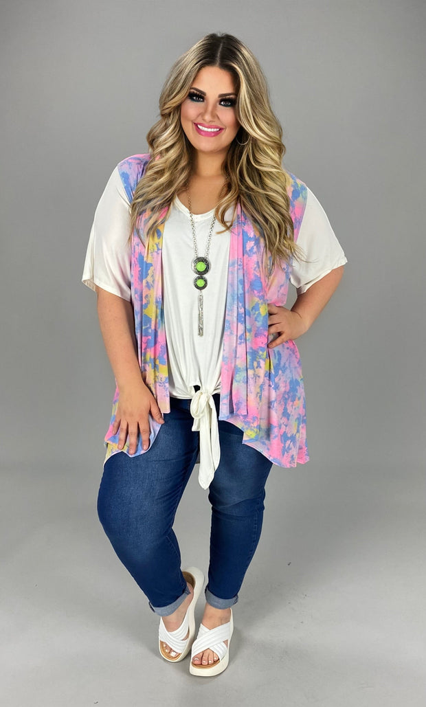 70 OT-R {Cotton Candy Dreams} Pink Blue Vest SALE!!!!   PLUS SIZE 1X 2X 3X