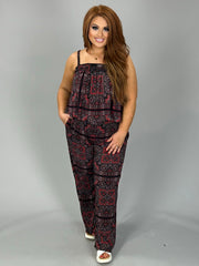 RP-A  M-109 {INC} Black Paisley Jumpsuit