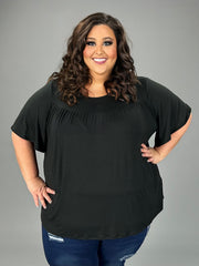 23 SSS {Be My Friend} Black Short Sleeve Top EXTENDED PLUS SIZE 4X 5X 6X