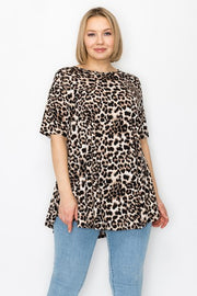 69 PSS {Coming In Fast} Brown Leopard Print Top EXTENDED PLUS SIZE 3X 4X 5X