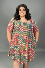 76 PSS-O {Always Working} Multi-Color Tie Dye Dress EXTENDED PLUS SIZE 3X 4X 5X