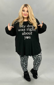 27 GT-C {Dog's Right} Black  "My Dog Was Right" Graphic Tee CURVY BRAND EXTENDED PLUS SIZE 3X 4X 5X 6X
