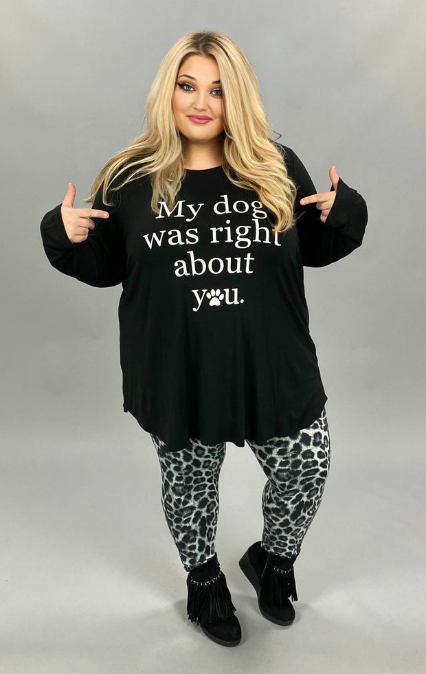27 GT-C {Dog's Right} Black  "My Dog Was Right" Graphic Tee CURVY BRAND EXTENDED PLUS SIZE 3X 4X 5X 6X