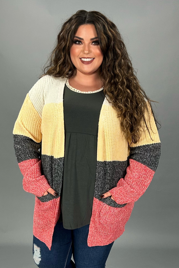 32 OT {Chilly Winds} Red Combo Sweater w/Pockets PLUS SIZE XL 1X 2X