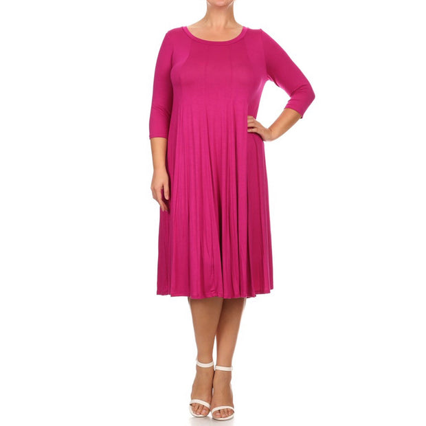53 SQ {Playing For Keeps} Magenta Pleated A-Line Dress PLU S SIZE 1X 2 Curvy Boutique Plus Size Clothing 53 SQ {Playing For Keeps} Magenta Pleated A-Line Dress PLU S SIZE 1X 2 Curvy Boutique Plus Size Clothing