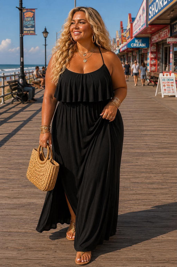 3x black maxi dress size black maxi dress LD-S {Hooded Vision} Black Maxi Dress w/Hoodie PLUS  SIZE 1X 2X 3X  Curvy Boutique Plus Size Clothing
