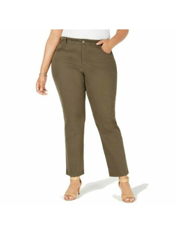 BT-Y  M-109  {Style & Co} Olive Tummy Control Pants Retail $59.00 PLUS SIZE 22W SALE!!