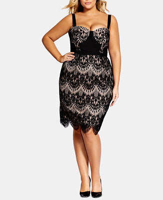 SV-A  M-109   {City Chic} Black Lace Dress  Retail $ 169.00 PLUS SIZE 16W