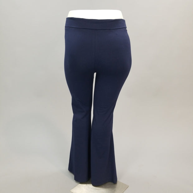 BT-X {In Your Space} Navy Fold Over High Waist Yoga Pants PLUS SIZE