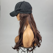 {Alissa} Mahogany Brown Black Baseball Hat Wig SALE!!!
