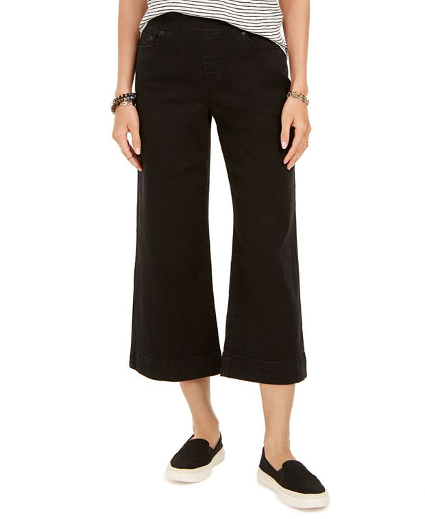 BT-K  M-109   {Style & Co} Black Wide Leg Cropped Jeans Retail $59.50 PLUS SIZE 22W