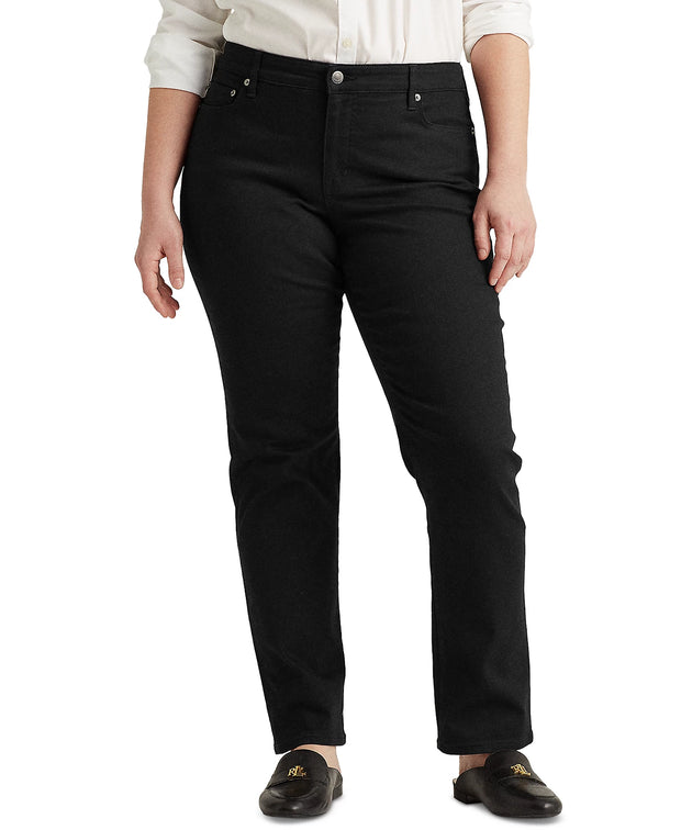 BT-M  M-109   {Ralph Lauren} Black Straight Jeans Retail $110.00 PLUS SIZE 20W