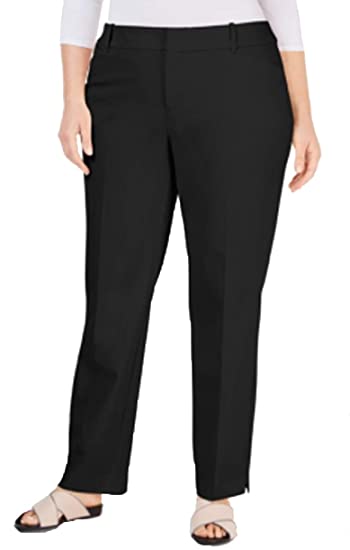 BT-X  M-109   {Charter Club} Black Straight Leg Pants Retail $79.50 PLUS SIZE 20W 22W