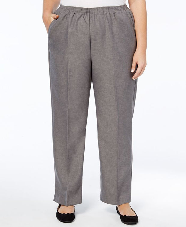 BT-L  M-109  {Alfred Dunner} Grey Straight Leg Pants Retail $42.50 PLUS SIZE 20WS