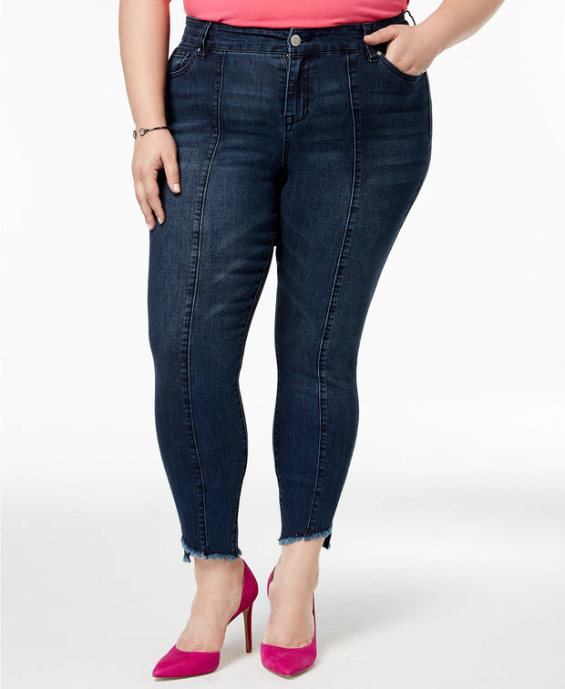 BT-Q  M-109   {Celebrity Pink} Dark Blue Frayed Jeans Retail $64.00  PLUS SIZE 14W