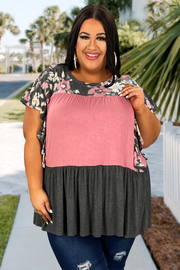 44 CP-C {Closer To Home} Multi-Color Tiered Top PLUS SIZE XL 2X 3X
