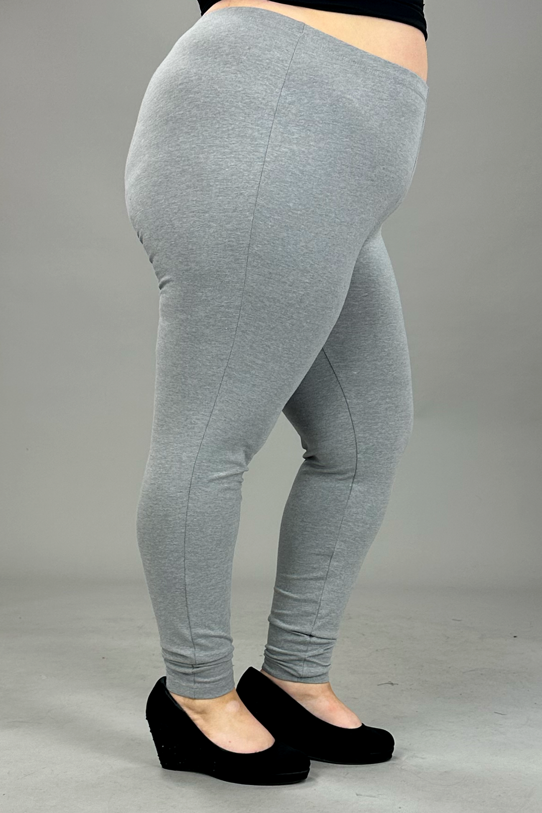LEG-41 {Embrace Change} Grey Cotton Full Length Leggings