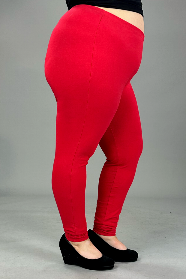 LEG U Embrace Change Ruby Cotton Full Length Leggings PLUS SIZE
