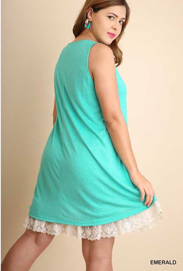 SV-A {Always Classy} "UMGEE" Emerald Dress with Lace Slip