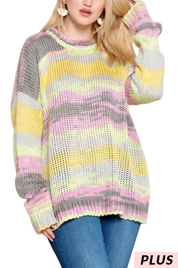 CP-X {Thanks To U} Knit Sweater with  Yellow/Pink Colors