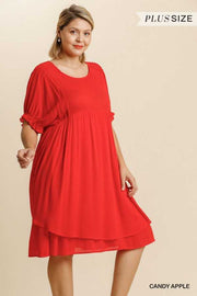 65 SSS-B {Moving Forward} "UMGEE" Red Layered Dress PLUS SIZE XL 1XL 2XL