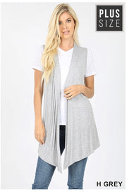 OT-K {Never Hear Me Complain} Asymmetrical Soft Gray Vest