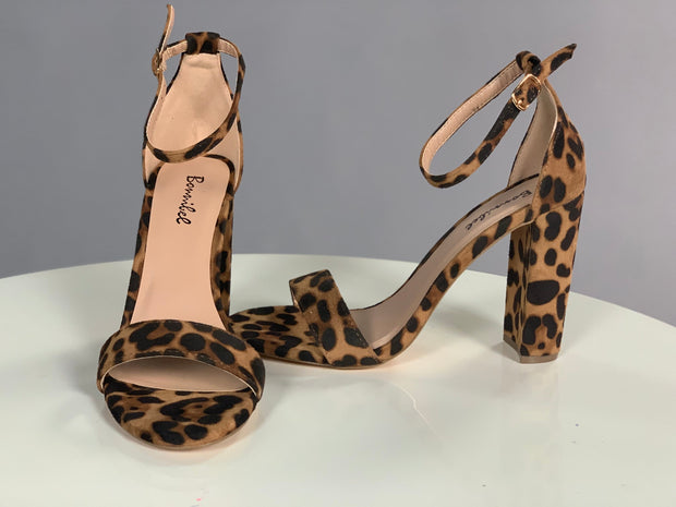 SHOES {Killer Vibes} Leopard Print Suede Ankle Strap Heels