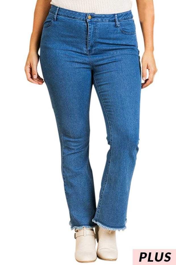 BT-H "UMGEE" {Cure My Blues} Flare Jeans with Raw Hem PLUS SIZE
