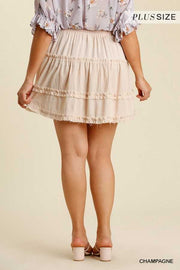BT-S {Party People} "UMGEE" Eggshell Mini Skirt SALE!!! PLUS SIZE XL 1XL 2XL