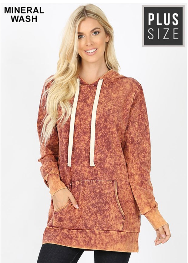 HD-M {Bonfire Nights} Persimmon Mineral Wash Hoodie