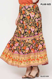 BT-O {Worth The Love} Floral Print Maxi Skirt SALE!!!  PLUS SIZE 1X 2X 3X