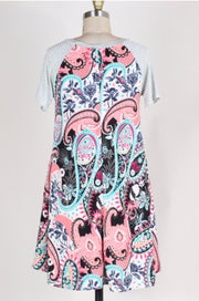 CP-J {Fair Enough} Paisley Print Contrast Dress with Pockets