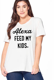 GT-F {ALEXA FEED MY KIDS} White Top 100% Cotton