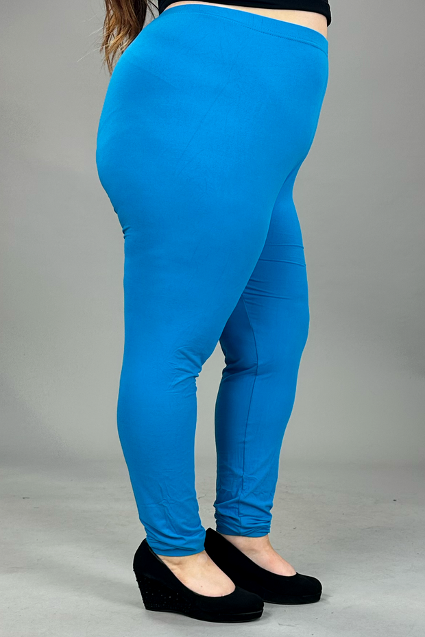 BT-99 {Pursuit Of Comfort} Turquoise Full Length Leggings EXTENDED PLU –  Curvy Boutique Plus Size Clothing