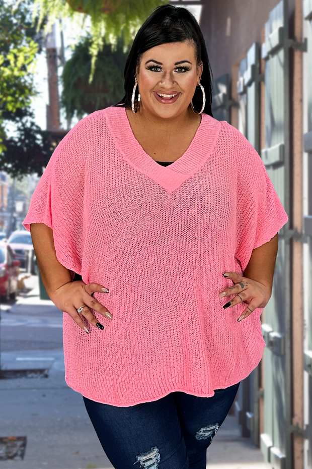 Plus size pink deals sweater